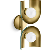 Kohler Lighting Jabot 2 Light 8" Tall Wall Sconce - Jade Brushed Moderne Brass Kohler Lighting Jabot 2 Light 8" Tall Wall Sconce - Jade Brushed Moderne Brass