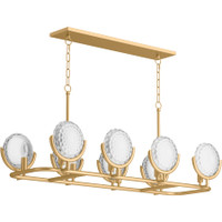 Kohler Lighting Arendela 38" Wide 8 Light Linear Chandelier with Briolette Faceted Glass - Brushed Modern Brass Kohler Lighting Arendela 38" Wide 8 Light Linear Chandelier with Briolette Faceted Glass - Brushed Modern Brass