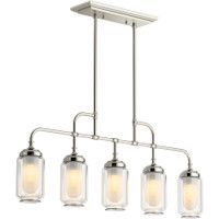 Kohler Lighting Artifacts 36" Wide 5 Light Linear Chandelier - Polished Nickel Kohler Lighting Artifacts 36" Wide 5 Light Linear Chandelier - Polished Nickel