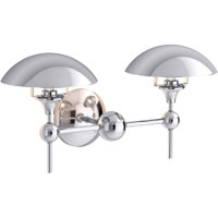 Kohler Lighting Vorleigh 22" Wide 2 Light Adjustable Dome Vanity Light - Polished Chrome Kohler Lighting Vorleigh 22" Wide 2 Light Adjustable Dome Vanity Light - Polished Chrome