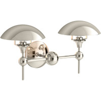 Kohler Lighting Vorleigh 22" Wide 2 Light Adjustable Dome Vanity Light - Polished Nickel Kohler Lighting Vorleigh 22" Wide 2 Light Adjustable Dome Vanity Light - Polished Nickel