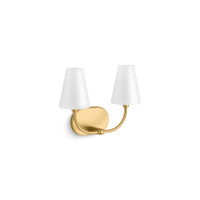 Kohler Lighting Kernen by Studio McGee 2 Light 15" Wide Vanity Light - Brushed Moderne Brass Kohler Lighting Kernen by Studio McGee 2 Light 15" Wide Vanity Light - Brushed Moderne Brass