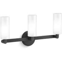Kohler Lighting Crue 3 Light 22" Wide Vanity Light with Frosted Glass Shades - Matte Black Kohler Lighting Crue 3 Light 22" Wide Vanity Light with Frosted Glass Shades - Matte Black