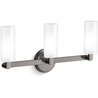 Kohler Lighting Crue 3 Light 22" Wide Vanity Light with Frosted Glass Shades - Titanium Kohler Lighting Crue 3 Light 22" Wide Vanity Light with Frosted Glass Shades - Titanium