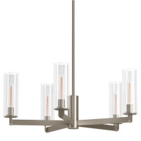 Kohler Lighting Crue 5 Light 26" Wide Chandelier with Clear Glass Shades - Brushed Nickel Kohler Lighting Crue 5 Light 26" Wide Chandelier with Clear Glass Shades - Brushed Nickel