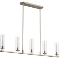 Kohler Lighting Crue 5 Light 45" Wide Linear Chandelier with Clear Glass Shades - Brushed Nickel Kohler Lighting Crue 5 Light 45" Wide Linear Chandelier with Clear Glass Shades - Brushed Nickel