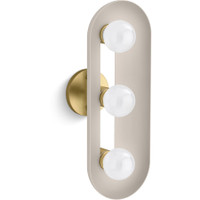 Kohler Lighting Jabot 3 Light 8" Tall Wall Sconce - Biscuit Satin Brushed Moderne Brass Kohler Lighting Jabot 3 Light 8" Tall Wall Sconce - Biscuit Satin Brushed Moderne Brass