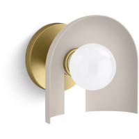 Kohler Lighting Jabot 8" Tall Wall Sconce - Biscuit Satin Brushed Moderne Brass Kohler Lighting Jabot 8" Tall Wall Sconce - Biscuit Satin Brushed Moderne Brass