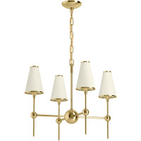 Kohler Lighting Parohn 14" Wide 4 Light Fabric Shade Chandelier - Polished Brass Kohler Lighting Parohn 14" Wide 4 Light Fabric Shade Chandelier - Polished Brass