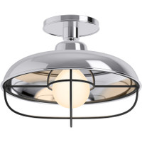 Kohler Lighting Modern Farm 12" Wide 1 Light Semi-Flush Ceiling Light - Polished Chrome Kohler Lighting Modern Farm 12" Wide 1 Light Semi-Flush Ceiling Light - Polished Chrome