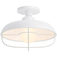 Kohler Lighting Modern Farm 12" Wide 1 Light Semi-Flush Ceiling Light - White Kohler Lighting Modern Farm 12" Wide 1 Light Semi-Flush Ceiling Light - White