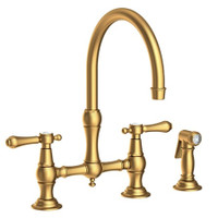 Newport Brass Chesterfield 1.8 GPM Widespread Bridge Kitchen Faucet - Midnight Chrome - Satin Bronze (PVD)
