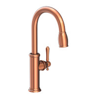 Newport Brass Chesterfield 1.8 GPM Single Hole Pull Down Kitchen Faucet - Antique Copper