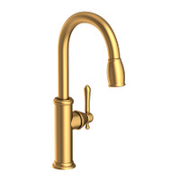 Newport Brass Chesterfield 1.8 GPM Single Hole Pull Down Kitchen Faucet - Satin Bronze (PVD)