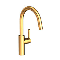 Newport Brass East Linear 1.8 GPM Single Hole Pull Down Kitchen Faucet, Polished Gold (PVD)