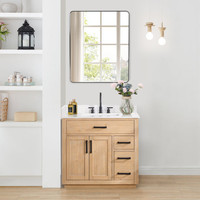 Altair Gavino 36" Single Bathroom Vanity with Grain White Composite Stone Countertop Altair Gavino 36" Single Bathroom Vanity with Grain White Composite Stone Countertop