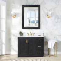 Altair Clarity & main 42" Single Bathroom Vanity Set with Grain White Engineered Stone Countertop Altair Clarity & main 42" Single Bathroom Vanity Set with Grain White Engineered Stone Countertop