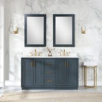 Altair Clarity & main 60" Double Bathroom Vanity Set with Grain White Composite Stone Countertop Altair Clarity & main 60" Double Bathroom Vanity Set with Grain White Composite Stone Countertop