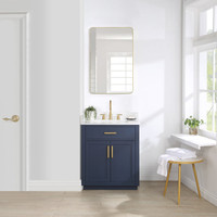 Altair Gavino 30" Single Bathroom Vanity with Grain White Composite Stone Countertop Altair Gavino 30" Single Bathroom Vanity with Grain White Composite Stone Countertop