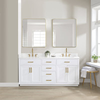 Altair Gavino 72" Double Bathroom Vanity with Grain White Composite Stone Countertop Altair Gavino 72" Double Bathroom Vanity with Grain White Composite Stone Countertop