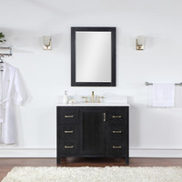 Altair Hadiya 42" Single Bathroom Vanity Set with Aosta White Composite Stone Countertop Altair Hadiya 42" Single Bathroom Vanity Set with Aosta White Composite Stone Countertop