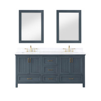 Altair Isla 72" Double Bathroom Vanity Set with Aosta White Engineered Stone Countertop Altair Isla 72" Double Bathroom Vanity Set with Aosta White Engineered Stone Countertop
