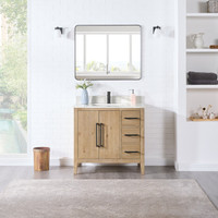 Altair Laurel 36" Single Bathroom Vanity with Calacatta White Quartz Countertop Altair Laurel 36" Single Bathroom Vanity with Calacatta White Quartz Countertop