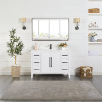 Altair Laurel 48" Single Bathroom Vanity with Calacatta White Quartz Countertop Altair Laurel 48" Single Bathroom Vanity with Calacatta White Quartz Countertop