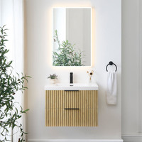 Altair Livia 30" Wall-mounted Single Bathroom Vanity with White Artificial Drop-in Sink Altair Livia 30" Wall-mounted Single Bathroom Vanity with White Artificial Drop-in Sink