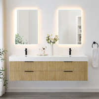 Altair Livia 72" Wall-mounted Double Bathroom Vanity with White Artificial Drop-in Sink Altair Livia 72" Wall-mounted Double Bathroom Vanity with White Artificial Drop-in Sink