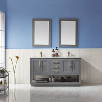 Altair Remi 60" Double Bathroom Vanity Set with Marble Countertop