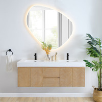 Altair Siena 60" Wall-mounted Double Bathroom Vanity with White Artificial Drop-in Sink Altair Siena 60" Wall-mounted Double Bathroom Vanity with White Artificial Drop-in Sink