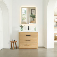 Altair Sigrid Bathroom Vanity in White Oak with White Artificial Drop-in Sink Altair Sigrid Bathroom Vanity in White Oak with White Artificial Drop-in Sink