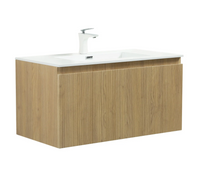 Liner 36'' Floating Single Vanity with White Resin Top