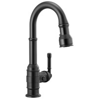 Delta Broderick 1.8 GPM Single Hole Pull Down Bar/Prep Faucet with Magnetic Docking Spray Head - Matte Black