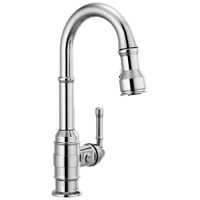 Delta Broderick 1.8 GPM Single Hole Pull Down Bar/Prep Faucet with Magnetic Docking Spray Head - Chrome