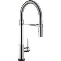Delta Trinsic Semi Pro 1.8 GPM Single Hole Pull Down Touchless Kitchen Faucet with Touch2O, MagnaTite, Diamond Seal and Touch-Clean Technologies - Chrome
