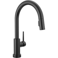 Delta Trinsic 1.8 GPM Single Hole Pull Down Touchless Kitchen Faucet with Touch2O, MagnaTite, Diamond Seal and Touch-Clean Technologies - Matt Black