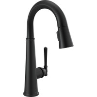 Delta Trinsic Pull-Down Bar/Prep Faucet with On/Off Touch Activation, Magnetic Docking Spray Head, and Optional Base Plate - Includes Lifetime Warranty (5 Year on Electronic Parts) - Matte Black