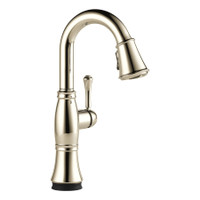 Delta Cassidy Pull-Down Bar/Prep Faucet with On/Off Touch Activation and Magnetic Docking Spray Head - Lumicoat Polished Nickel