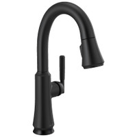 Delta Coranto 1.8 GPM Single Hole Pull Down Bar Faucet with On/Off Touch Activation and Magnetic Docking Spray Head - Matte Black