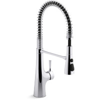 Kohler Tempered 1.5 GPM Single Hole Pre-Rinse Pull Down Kitchen Faucet - Polished Chrome Kohler Tempered 1.5 GPM Single Hole Pre-Rinse Pull Down Kitchen Faucet - Polished Chrome