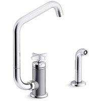 Kohler Billet 1.5 GPM Single Hole Kitchen Faucet - Includes Side Spray and Two Function Aerator - Polished Chrome Kohler Billet 1.5 GPM Single Hole Kitchen Faucet - Includes Side Spray and Two Function Aerator - Polished Chrome
