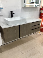 FINAL SALE - JAMES MARTIN COLUMBIA 48" Floating Vanity Cabinet - Ash Gray - Stone Top