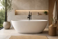 solid surface stone resin 60' tub 