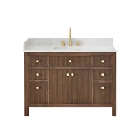 Altair Cerrito 48" Free Standing Single Basin Vanity Set with Cabinet and Engineered Stone Vanity Top