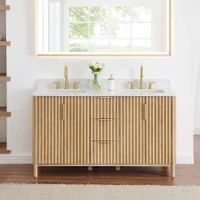Altair Sierra 60" Free Standing Double Basin Vanity Set with Cabinet and Engineered Stone Vanity Top