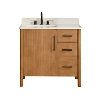 Altair Velora 36" Free Standing Single Basin Vanity Set with Cabinet and Engineered Stone Vanity Top