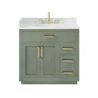 Altair Ivy 36" Free Standing Single Basin Vanity Set with Cabinet and Engineered Stone Vanity Top