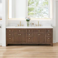 Altair Cerrito 84" Free Standing Double Basin Vanity Set with Cabinet and Engineered Stone Vanity Top